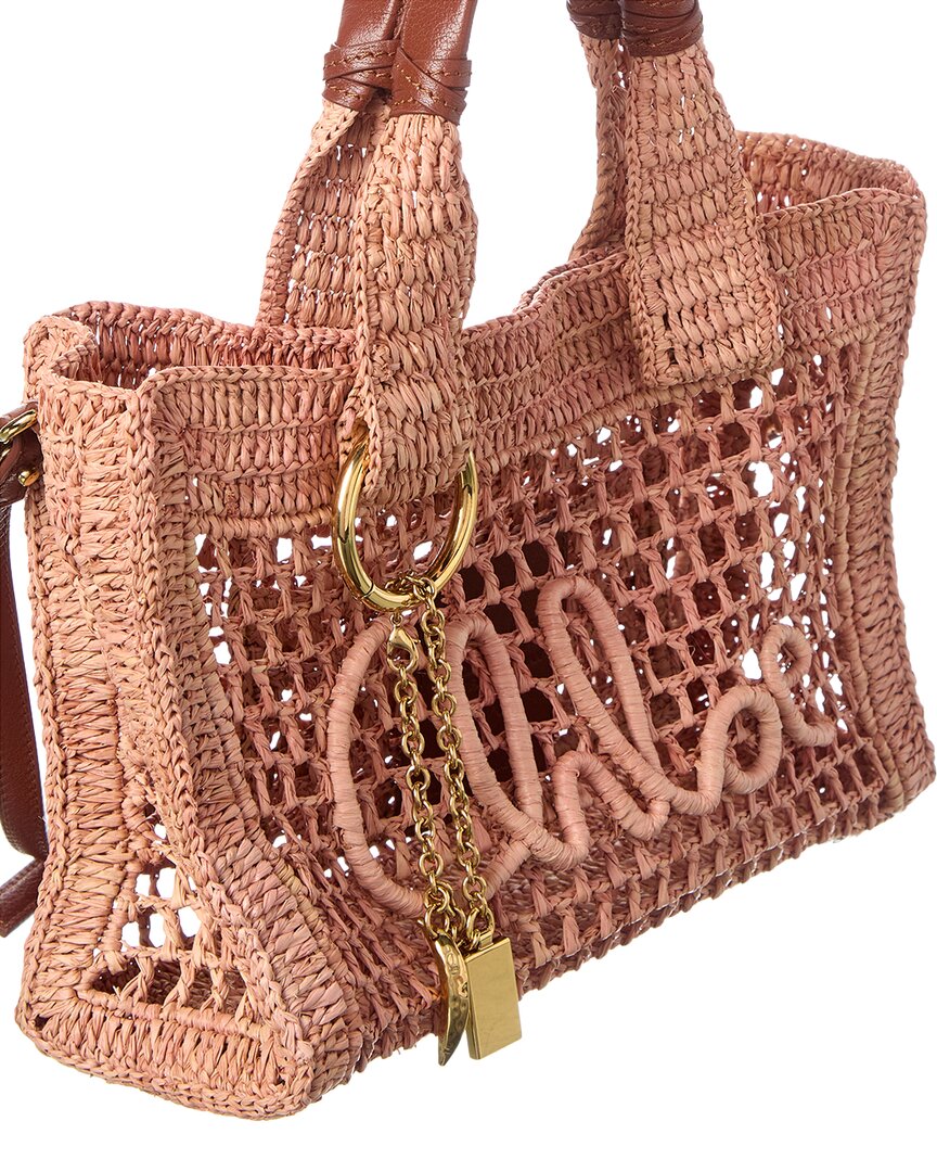 Chloé Chloé Summer Banana Small Raffia & Leather Tote