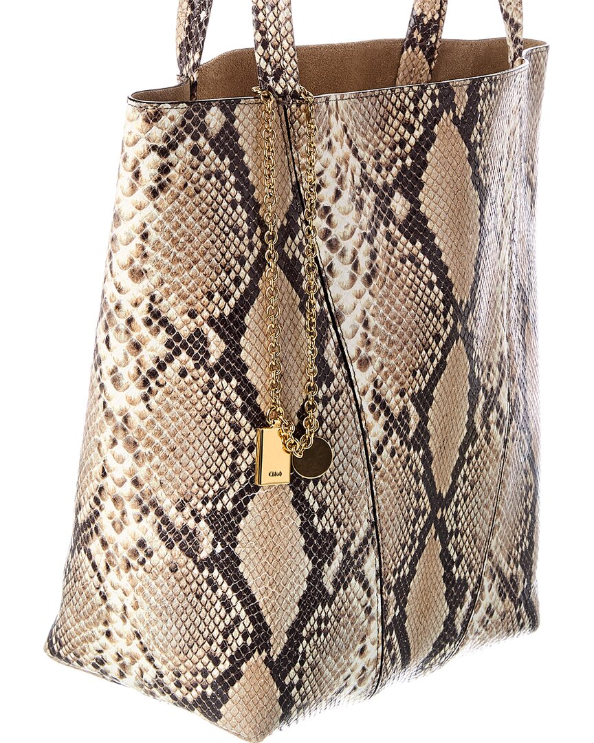 Chloé Chloé Spin Snake-Embossed Leather Tote
