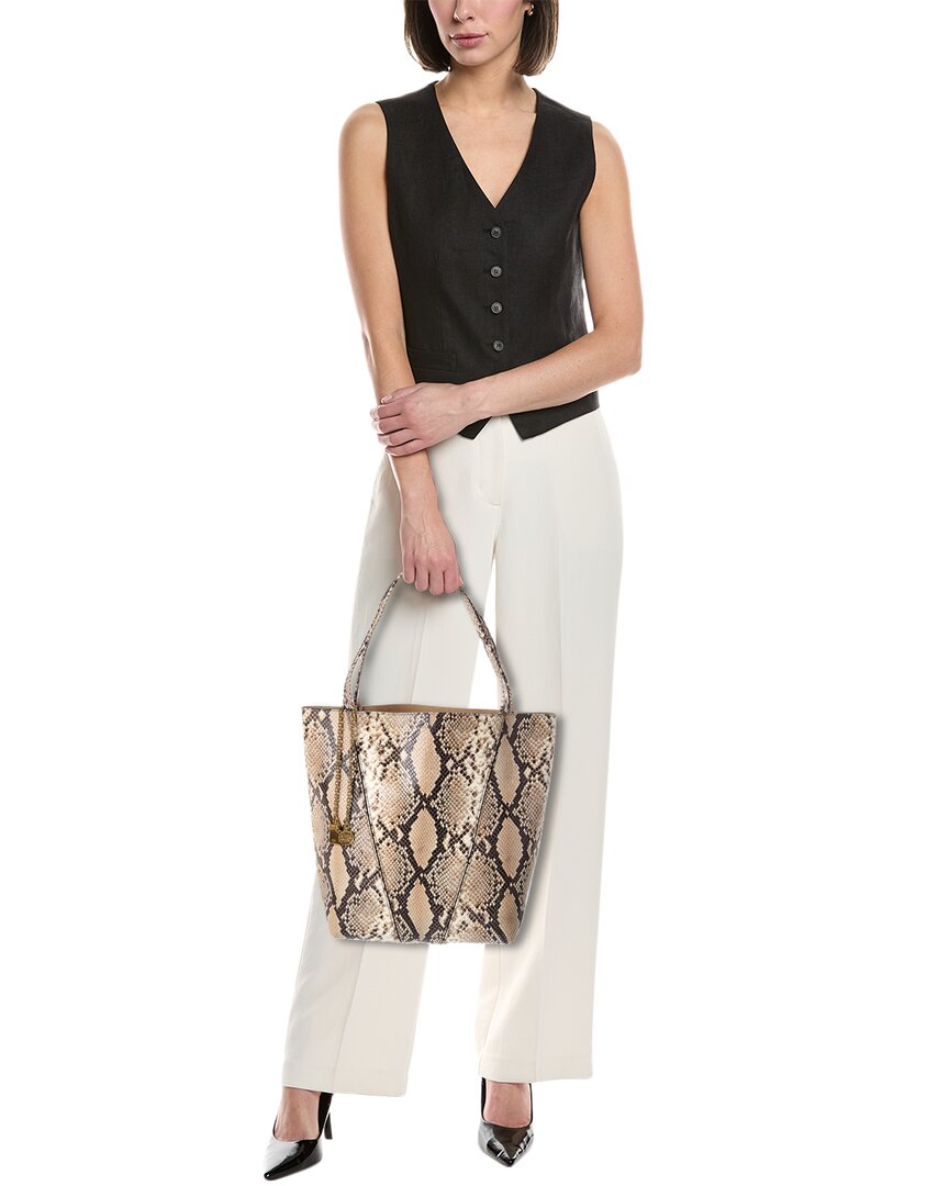 Chloé Chloé Spin Snake-Embossed Leather Tote