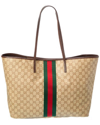 Gucci Tribeca Large Gg Coated Canvas & Leather Tote