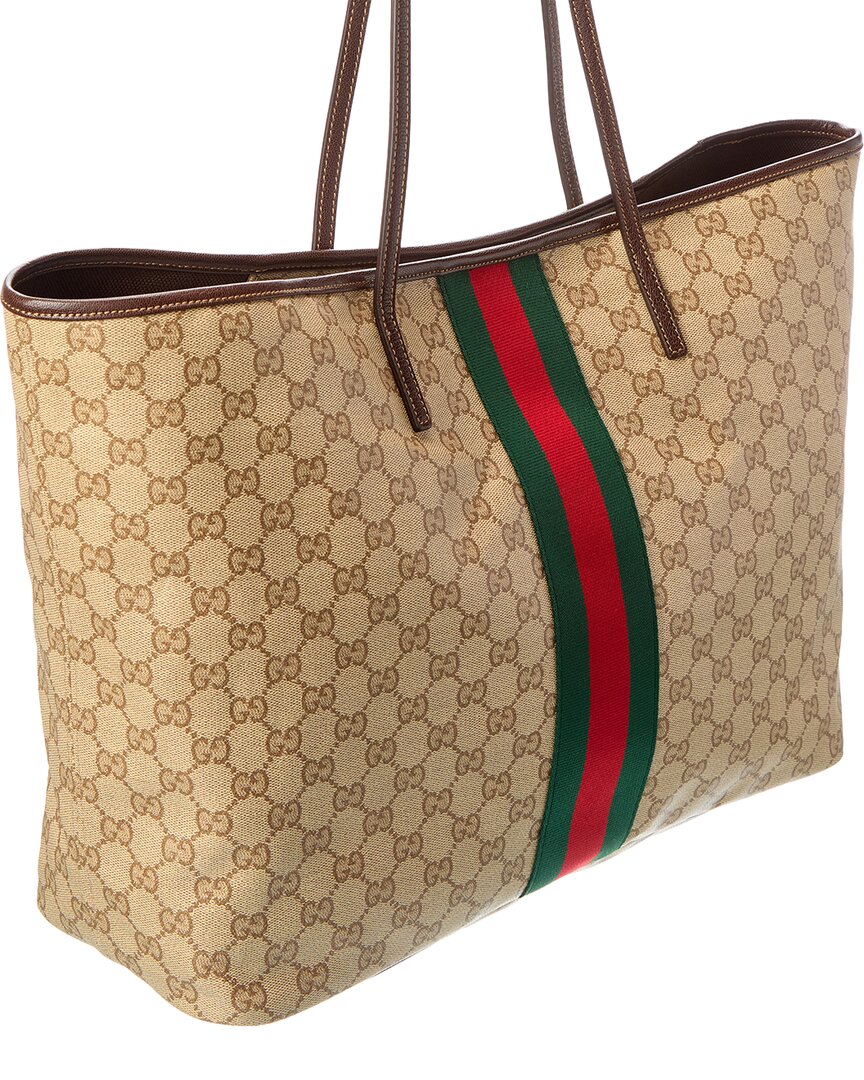 Gucci Tribeca Large Gg Coated Canvas & Leather Tote