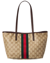 Gucci Gucci Tribeca Small Gg Coated Canvas & Leather Tote
