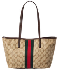 Gucci Gucci Tribeca Small Gg Coated Canvas & Leather Tote