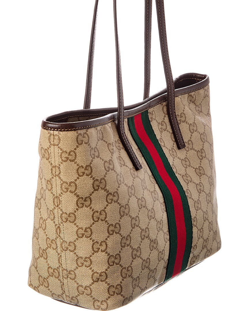 Gucci Gucci Tribeca Small Gg Coated Canvas & Leather Tote