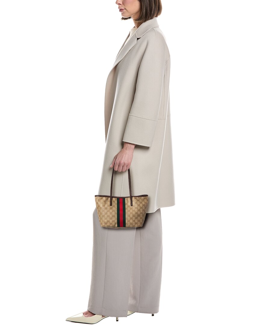 Gucci Gucci Tribeca Small Gg Coated Canvas & Leather Tote