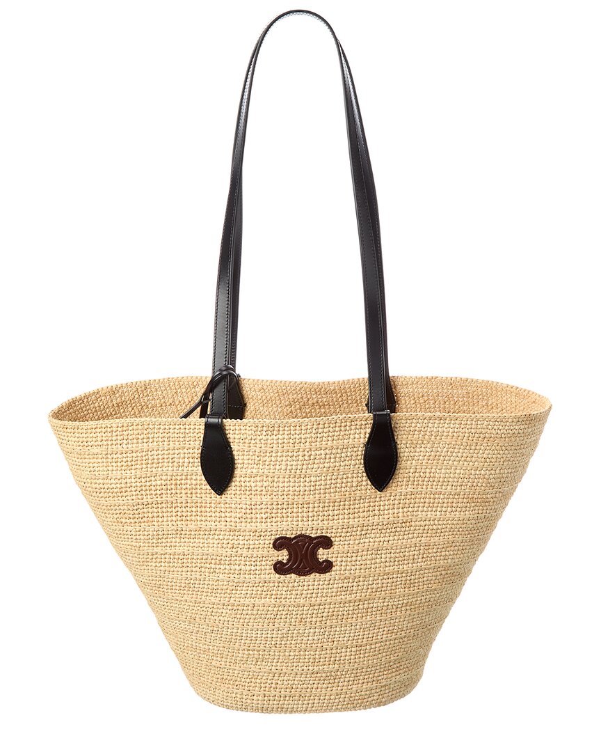 Celine Little Straw & Leather Tote