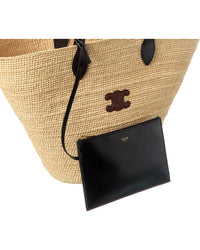Celine Little Straw & Leather Tote