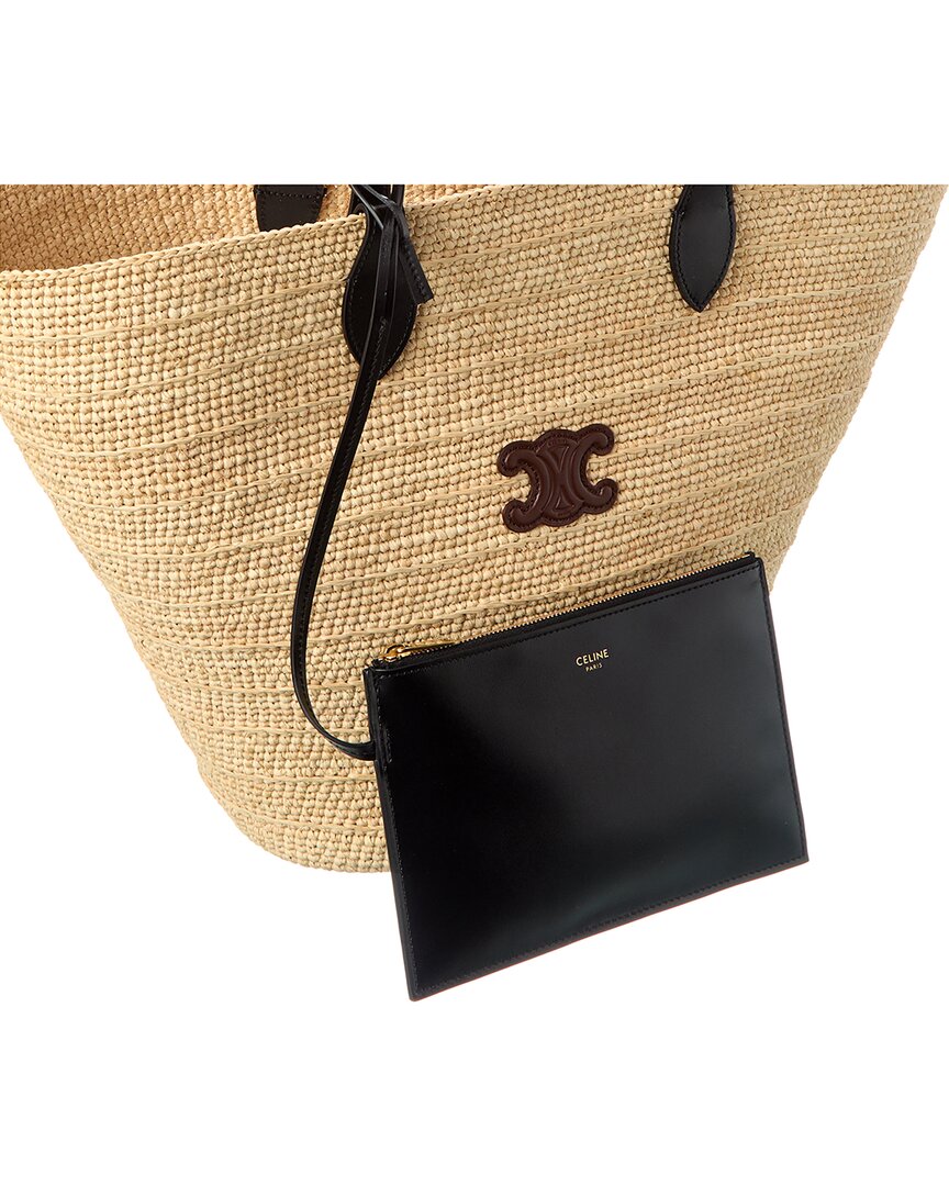 Celine Little Straw & Leather Tote