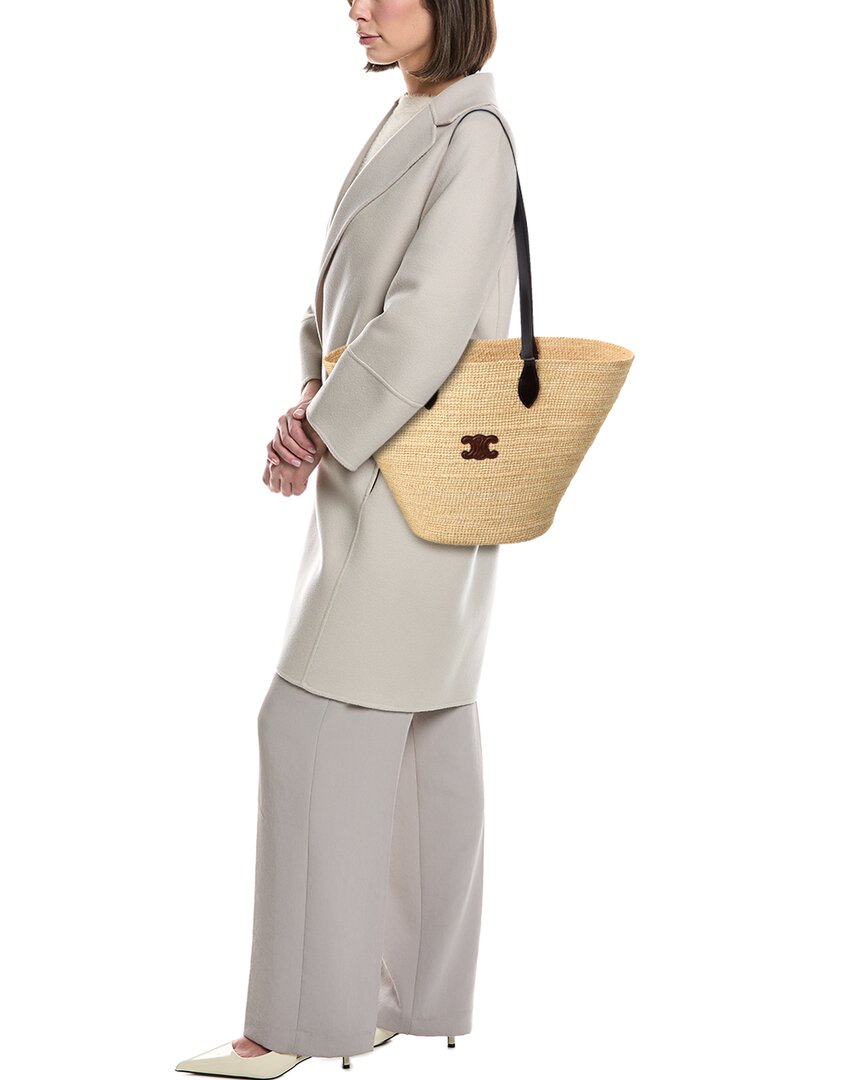 Celine Little Straw & Leather Tote