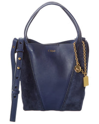 Chloé Chloé Spin Small Leather & Suede Tote