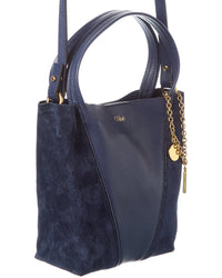 Chloé Chloé Spin Small Leather & Suede Tote