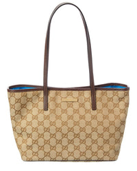 Gucci Gucci Tribeca Small Gg Canvas & Leather Tote