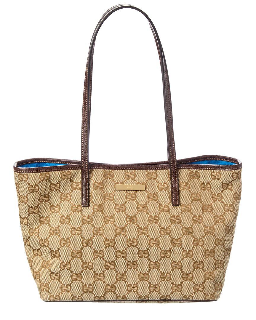 Gucci Gucci Tribeca Small Gg Canvas & Leather Tote