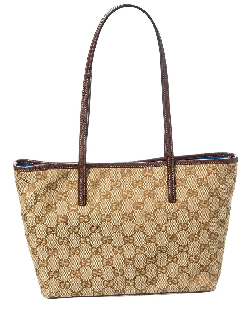 Gucci Gucci Tribeca Small Gg Canvas & Leather Tote