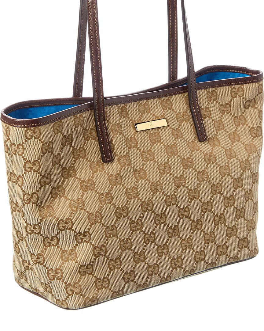 Gucci Gucci Tribeca Small Gg Canvas & Leather Tote