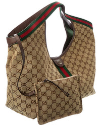 Gucci Gucci Giglio Large Gg Canvas & Leather Tote