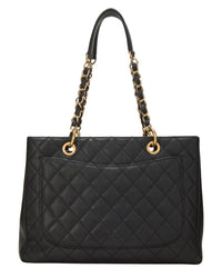 Chanel Chanel Black Quilted Caviar Leather Grand Shopping Tote (Gst) (Authentic