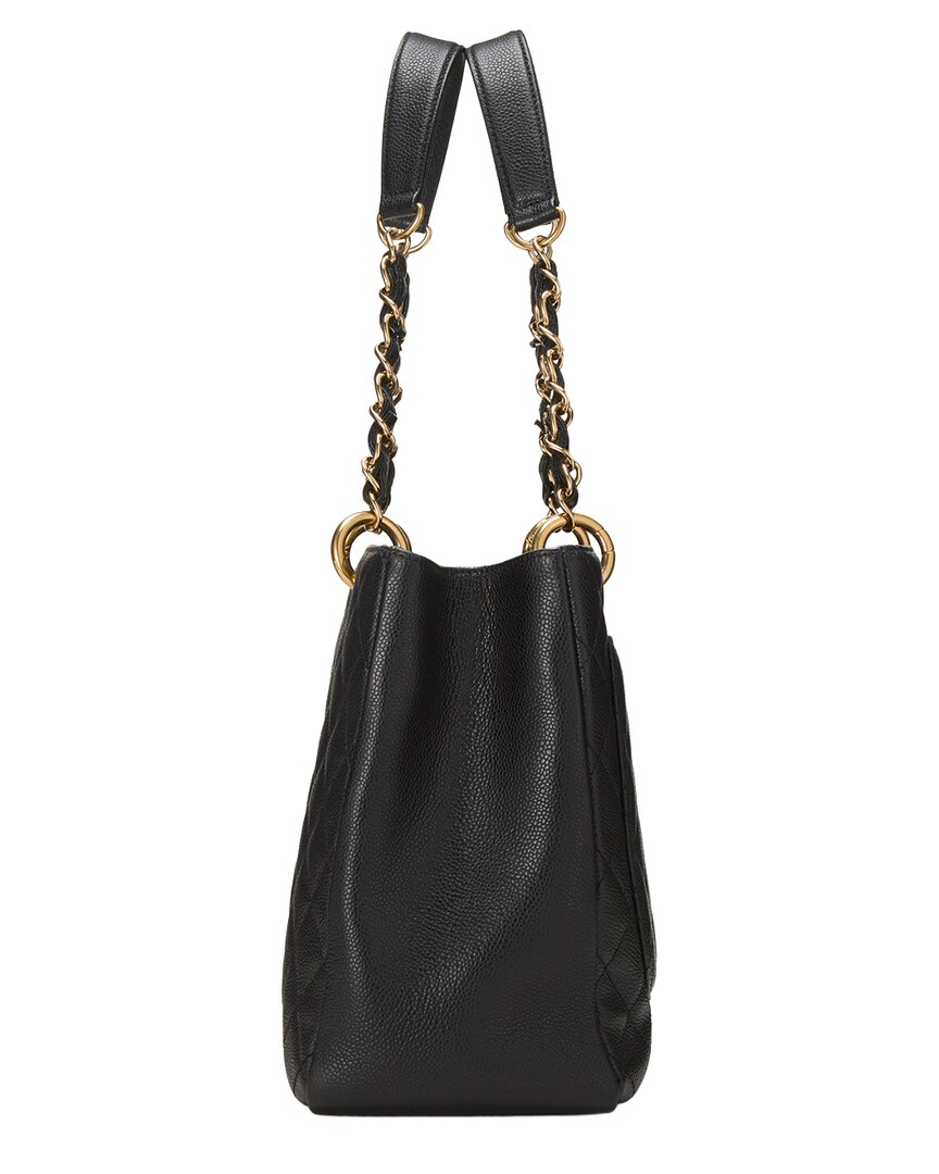 Chanel Chanel Black Quilted Caviar Leather Grand Shopping Tote (Gst) (Authentic