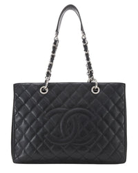 Chanel Chanel Black Quilted Caviar Leather Grand Shopping Tote (Gst) (Authentic