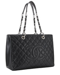 Chanel Chanel Black Quilted Caviar Leather Grand Shopping Tote (Gst) (Authentic