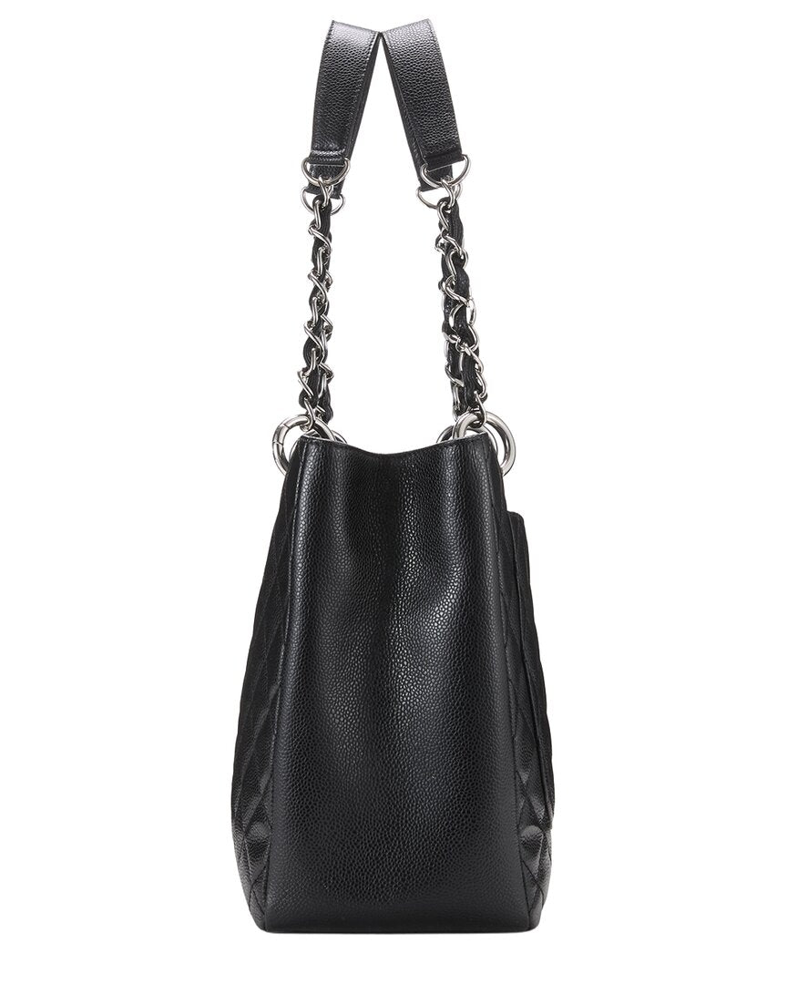 Chanel Chanel Black Quilted Caviar Leather Grand Shopping Tote (Gst) (Authentic