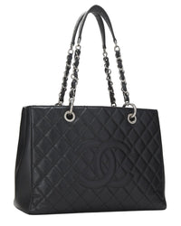 Chanel Chanel Black Quilted Caviar Leather Grand Shopping Tote (Gst) (Authentic