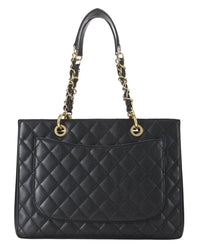 Chanel Chanel Black Quilted Caviar Leather Grand Shopping Tote (Gst) (Authentic