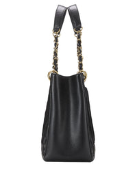 Chanel Chanel Black Quilted Caviar Leather Grand Shopping Tote (Gst) (Authentic