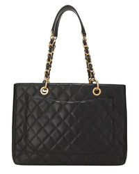 Chanel Chanel Black Quilted Caviar Leather Grand Shopping Tote (Gst) (Authentic