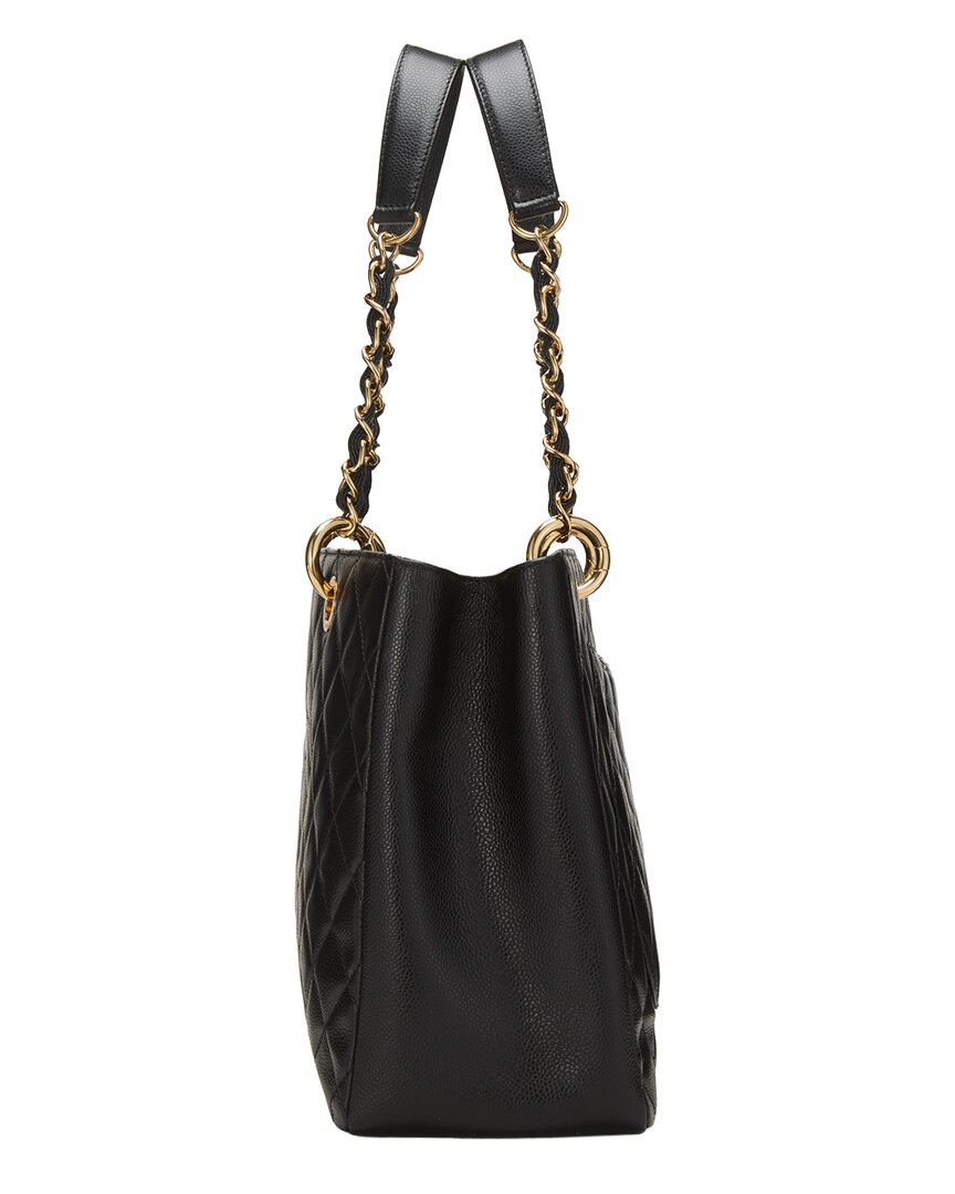 Chanel Chanel Black Quilted Caviar Leather Grand Shopping Tote (Gst) (Authentic