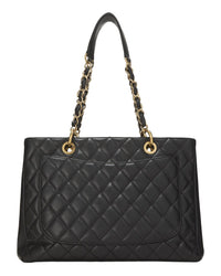Chanel Chanel Black Quilted Caviar Leather Grand Shopping Tote (Gst) (Authentic