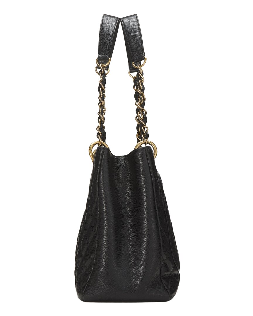 Chanel Chanel Black Quilted Caviar Leather Grand Shopping Tote (Gst) (Authentic