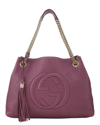 Gucci Gucci Burgundy Leather Soho Chain Tote (Authentic Pre-Loved)