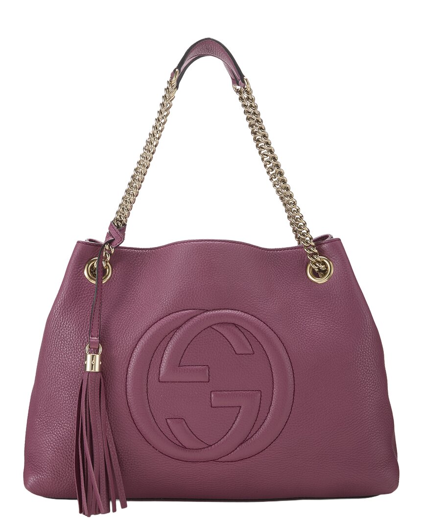 Gucci Gucci Burgundy Leather Soho Chain Tote (Authentic Pre-Loved)