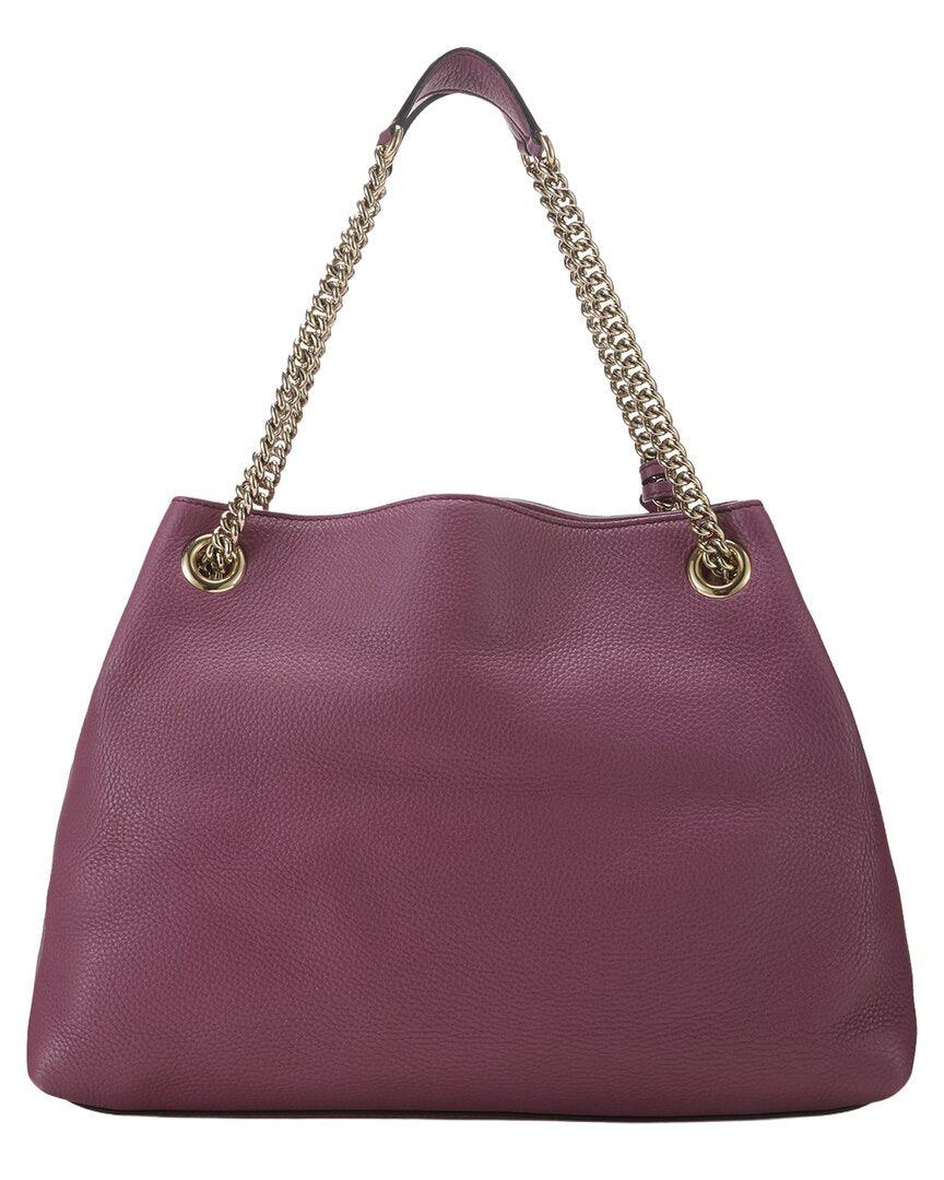 Gucci Gucci Burgundy Leather Soho Chain Tote (Authentic Pre-Loved)