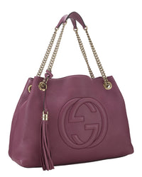 Gucci Gucci Burgundy Leather Soho Chain Tote (Authentic Pre-Loved)