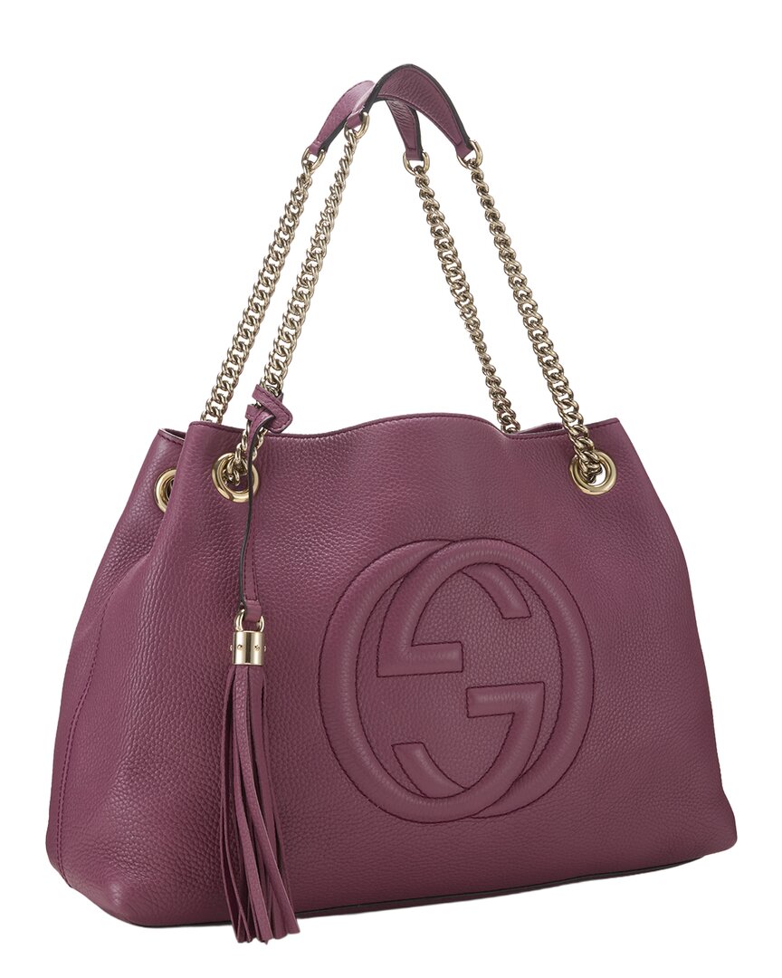 Gucci Gucci Burgundy Leather Soho Chain Tote (Authentic Pre-Loved)