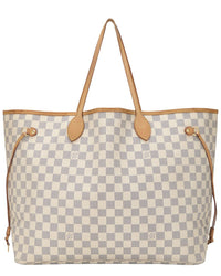 Louis Vuitton Louis Vuitton Cream Damier Azur Canvas & Vachetta Leather Neverfull Gm