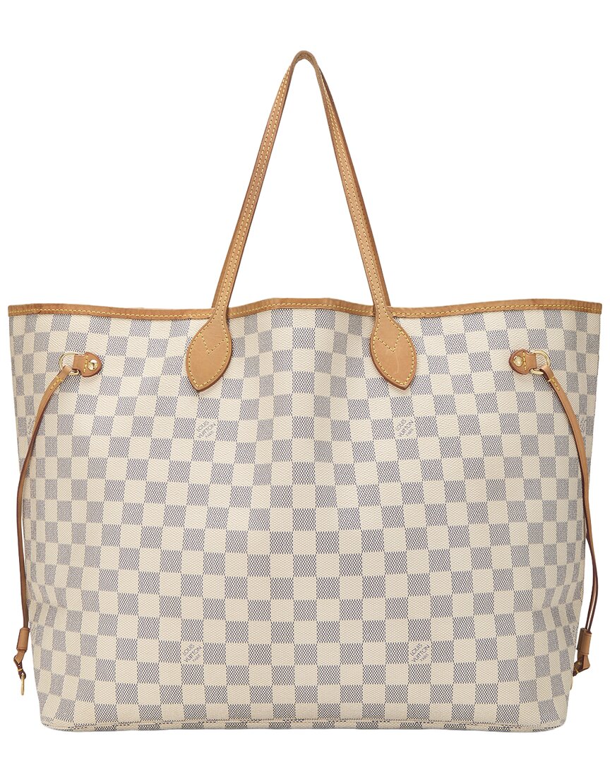 Louis Vuitton Louis Vuitton Cream Damier Azur Canvas & Vachetta Leather Neverfull Gm