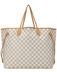 Louis Vuitton Louis Vuitton Cream Damier Azur Canvas & Vachetta Leather Neverfull Gm