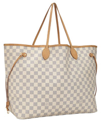 Louis Vuitton Louis Vuitton Cream Damier Azur Canvas & Vachetta Leather Neverfull Gm