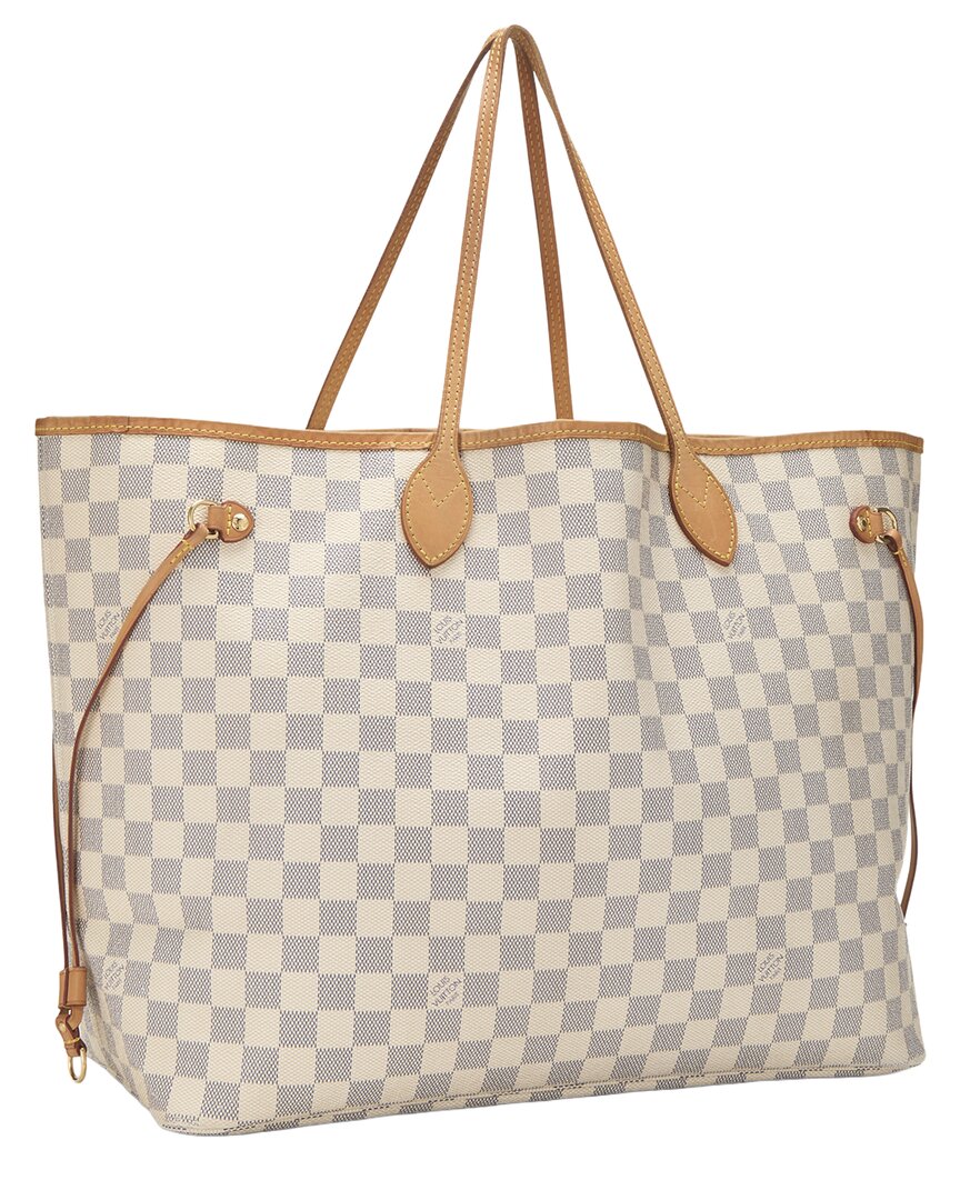 Louis Vuitton Louis Vuitton Cream Damier Azur Canvas & Vachetta Leather Neverfull Gm