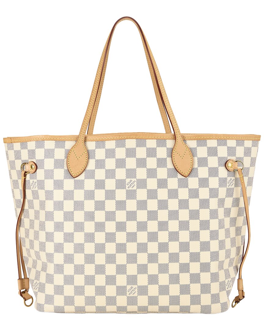 Louis Vuitton Louis Vuitton Cream Damier Azur Canvas & Vachetta Leather Neverfull Mm