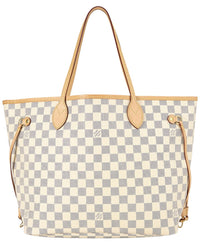 Louis Vuitton Louis Vuitton Cream Damier Azur Canvas & Vachetta Leather Neverfull Mm
