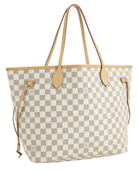 Louis Vuitton Louis Vuitton Cream Damier Azur Canvas & Vachetta Leather Neverfull Mm