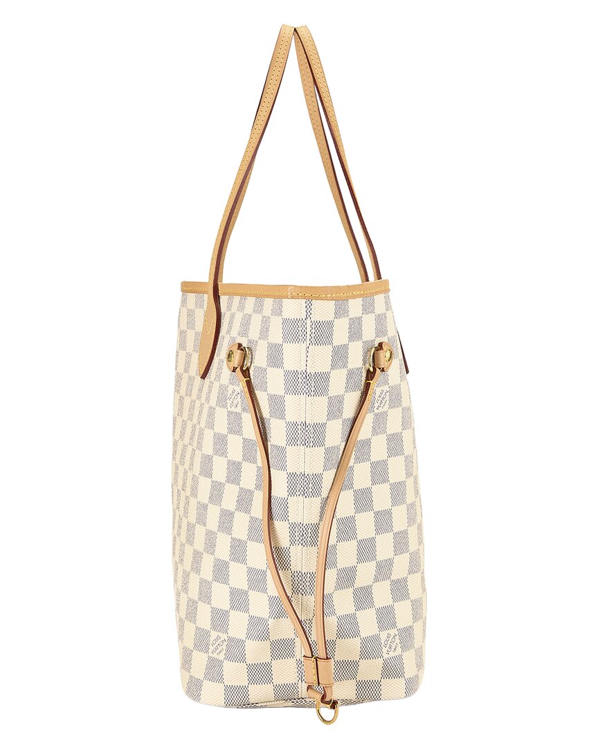 Louis Vuitton Louis Vuitton Cream Damier Azur Canvas & Vachetta Leather Neverfull Mm