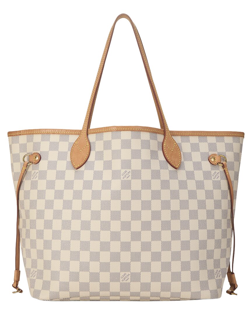 Louis Vuitton Louis Vuitton Cream Damier Azur Canvas & Vachetta Leather Neverfull Mm