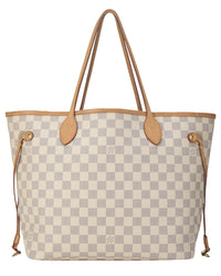 Louis Vuitton Louis Vuitton Cream Damier Azur Canvas & Vachetta Leather Neverfull Mm