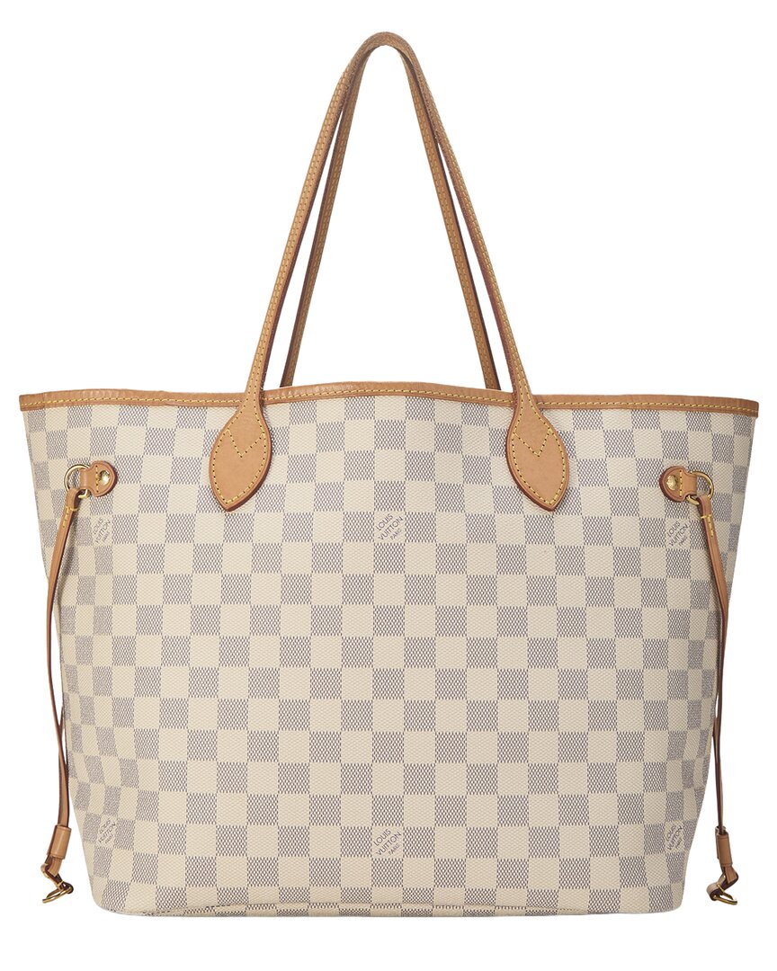 Louis Vuitton Louis Vuitton Cream Damier Azur Canvas & Vachetta Leather Neverfull Mm