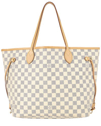 Louis Vuitton Louis Vuitton Cream Damier Azur Canvas & Vachetta Leather Neverfull Mm